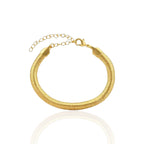 Pulseira Malha Roliça Detalhada Clássica Banhada a Ouro 18K