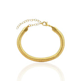 Pulseira Malha Roliça Detalhada Clássica Banhada a Ouro 18K