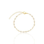 Pulseira Pérolas Pequenas Clássica Banhada a Ouro 18K