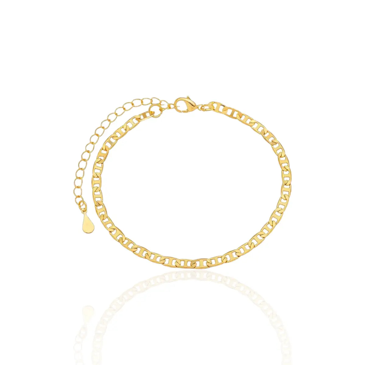 Pulseira Piastrini Elos Groumet Lisa Banhada a Ouro 18K