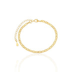 Pulseira Piastrini Elos Groumet Lisa Banhada a Ouro 18K