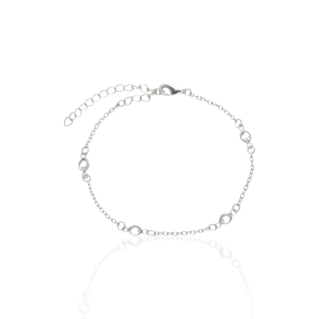 Pulseira Quatros Pontos de Luz Minimalista em Prata 925