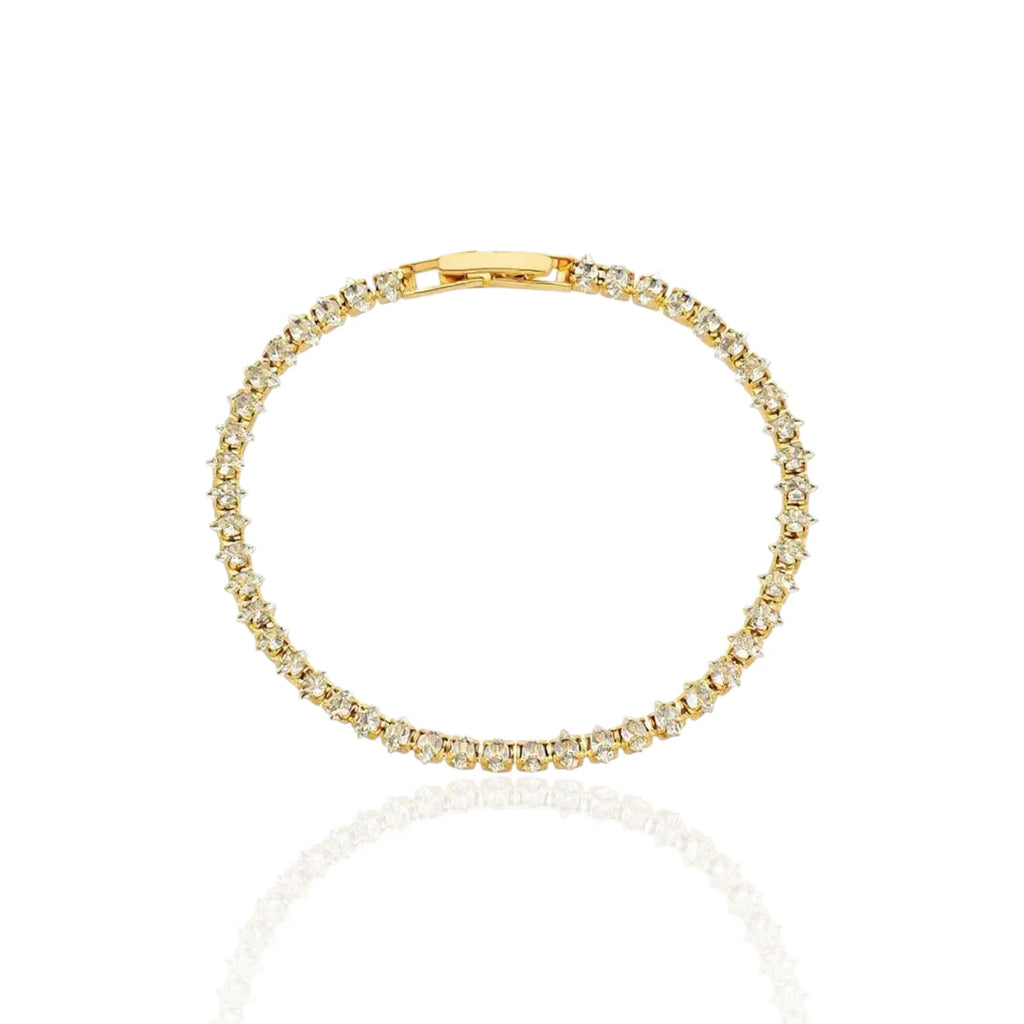 Pulseira Riviera Pedras de Zircônias Banhada a Ouro 18K