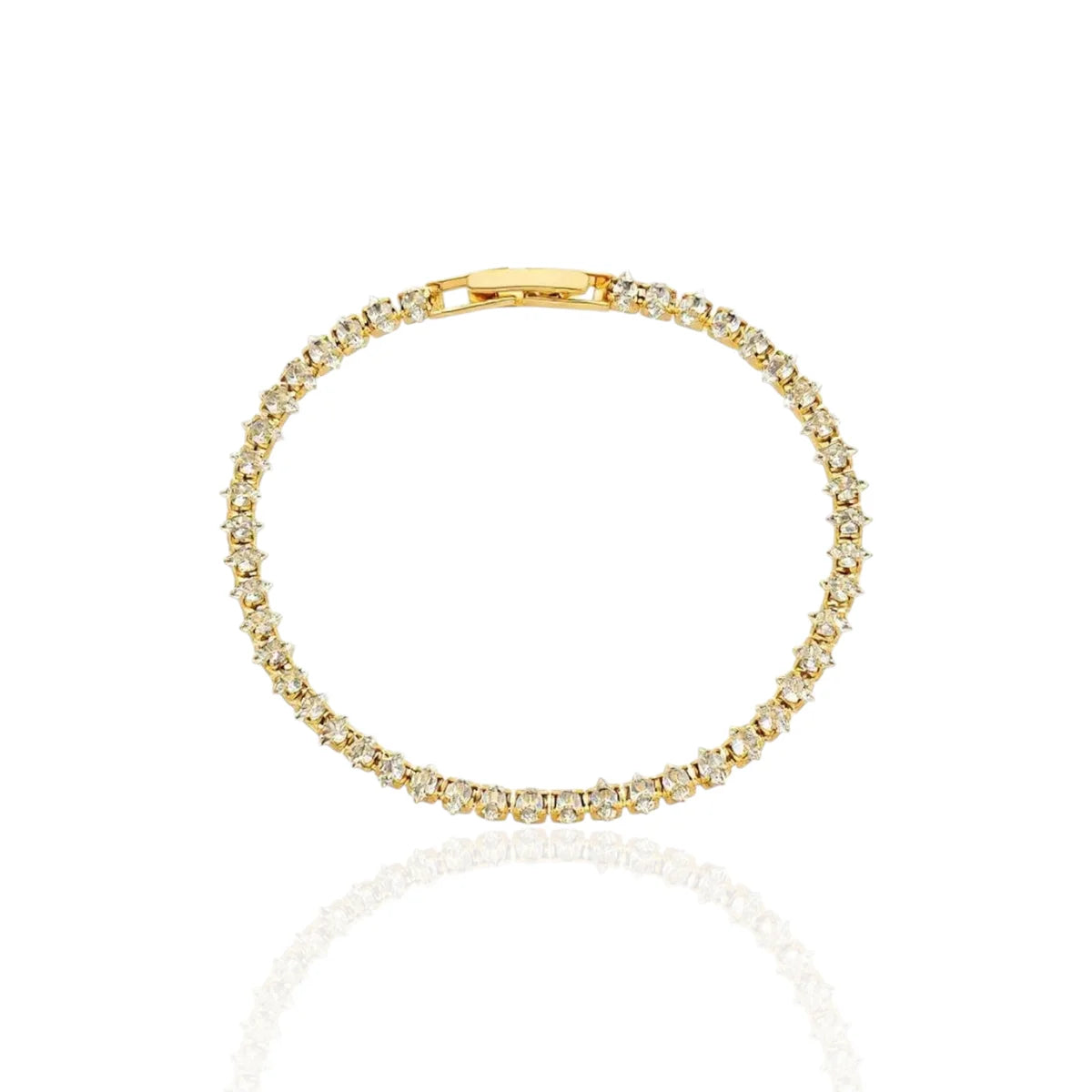 Pulseira Riviera Pedras de Zircônias Banhada a Ouro 18K