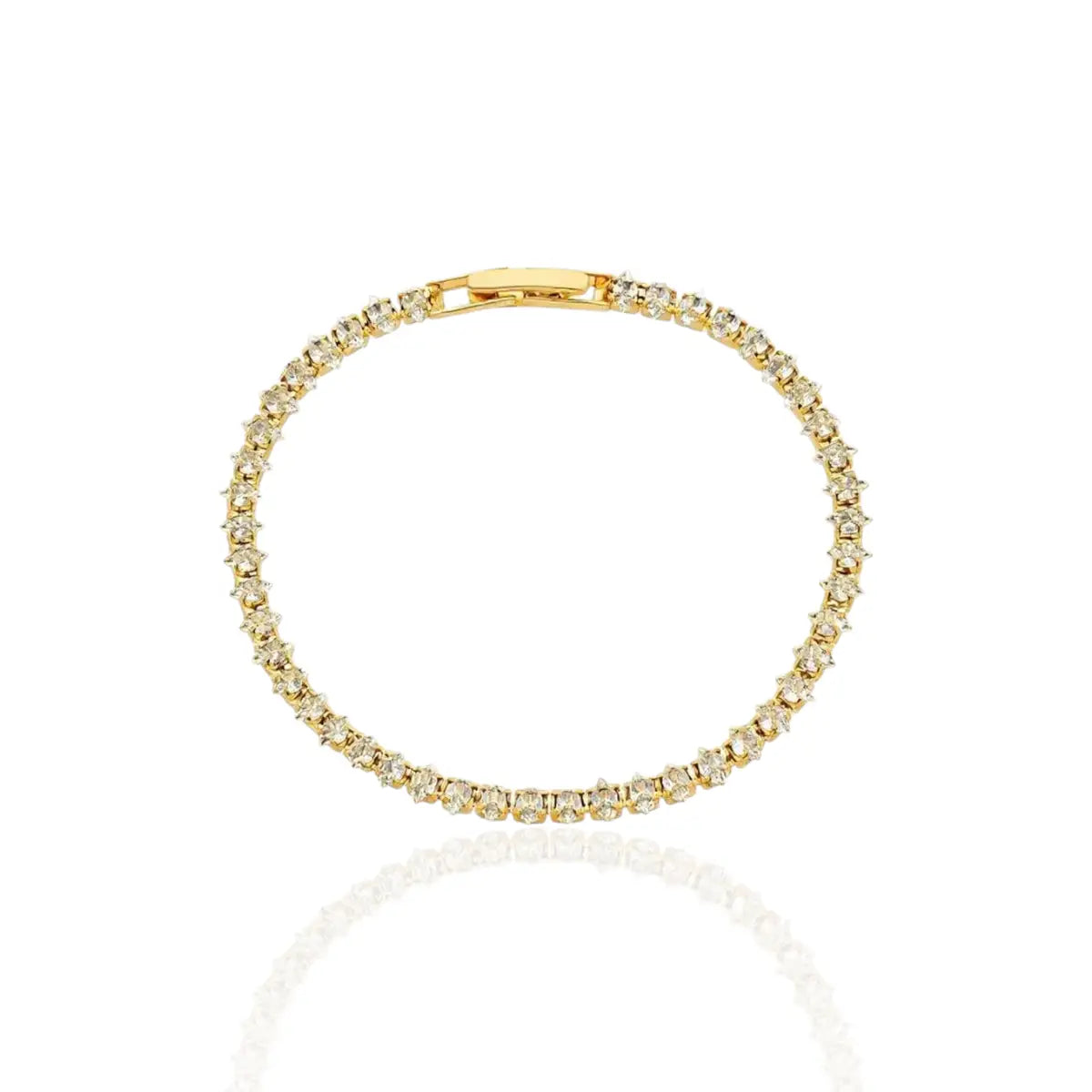 Pulseira Riviera Pedras de Zircônias Banhada a Ouro 18K