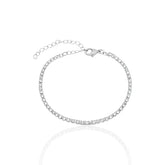 Pulseira Riviera Pedras Zircônias Cor Cristal em Prata 925