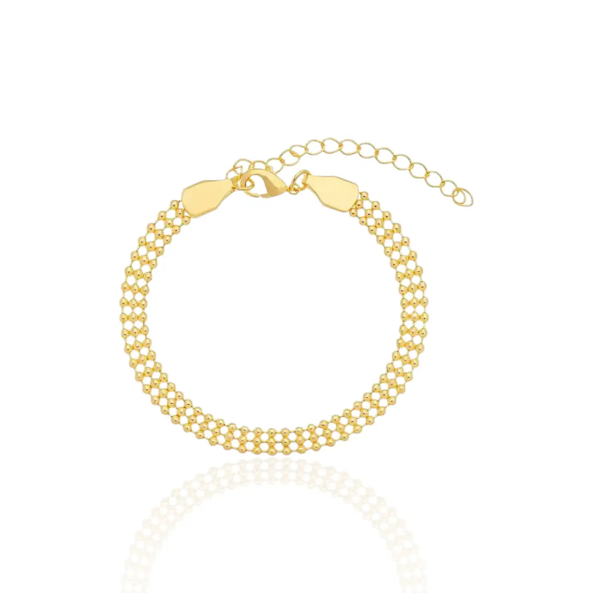 Pulseira Trio de Bolinhas Moderno Banhado a Ouro 18K